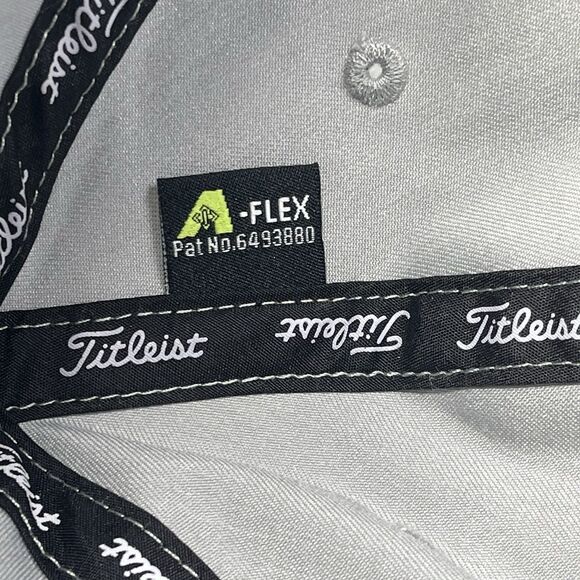 Titleist Pro V1 FJ Foot Joy A-Flex Golf Hat Size S-M Fit Stretch Cap Gray Navy - Picture 11 of 12